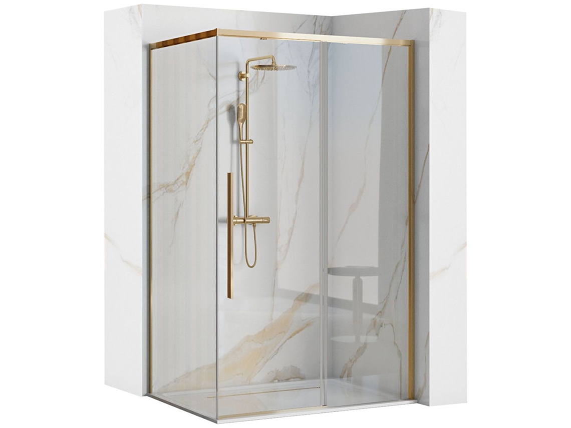 Divisória De Chuveiro Solar Gold 80x100 Base De Duche Savoy White Rea