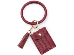 Porta-chaves De Argola Grande Com Carteira - Pulseira De Pulso E Bolsa - Vermelho
