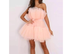 2026 vestido Corto Sin Mangas de Tule para Mujer Malla Solida Princesa Fiesta Casual Verano Primavera