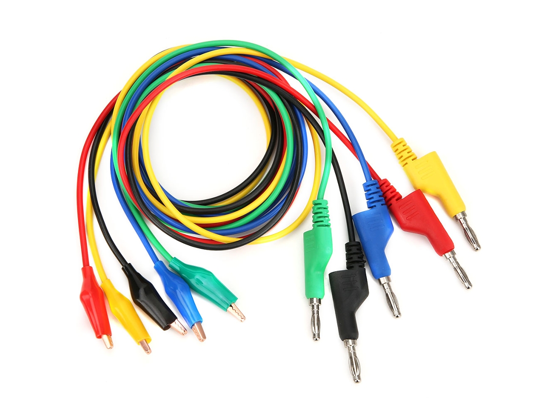 Kit de Cabos Teste Multímetro Jt8001 com Sondas Grampo Crocodilo Plug Banana para Reparo Eletrônico 19a YURU
