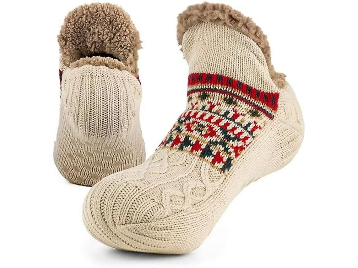 2026 calcetines de Pantufa Unisex Con Suela Antideslizante Forro de Felpa Abrillantador Ideal para Invierno Regalo de Navidad Talla L 43 45