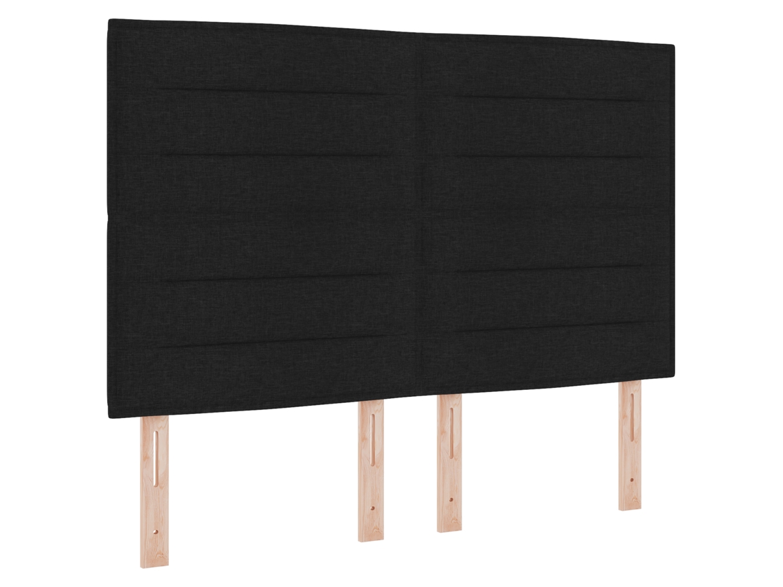 Conjunto 1 Cabeceira Estofada Vidaxl Preto Tecido (160 Cm)