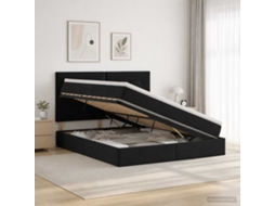 Vidaxl Cama Com Arrumação E Colchão Preto 180 X 200 Cm Veludo