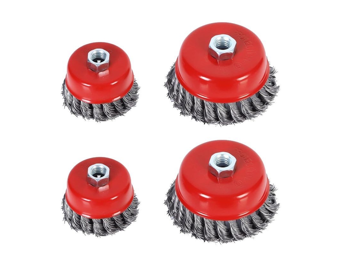 Cepillo de Alambre para Esmeril Angular 4 Peças Ø75mm e 100mm | S/MARCA