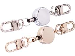 Lurelia Chaveiro Retrátil Com Cordão Com Chaveiro Em Aço E Liga Metálica 2 Peças Para Viagens E Atividades Ao Ar Livre