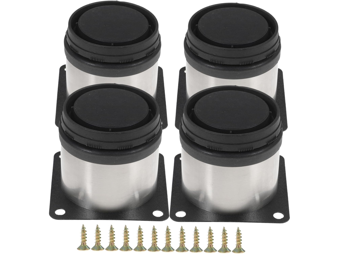 Conjunto De 4 Suportes Redondos Ajustáveis Em Aço Inoxidável Para Móveis De Cozinha E Armários.