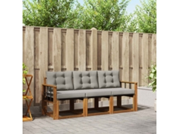 Vidaxl Conjunto De Sofás Para Exterior 3 Unid. Cinza Natural E Claro