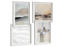 Quadros Decorativos Para Parede Motivos De Plantas Em Aquarela Moldura Branca Fotos Para O Escritório Espelharte (conjunto De 4 Imagens)