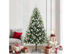 Vidaxl Árvore De Natal Artificial Com Dobradiças E Neve Coberta 210 Cm