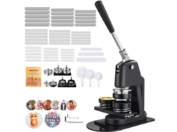Máquina para fazer crachás de 32/58/75 mm, 300 conjuntos de botões, Vevor preto