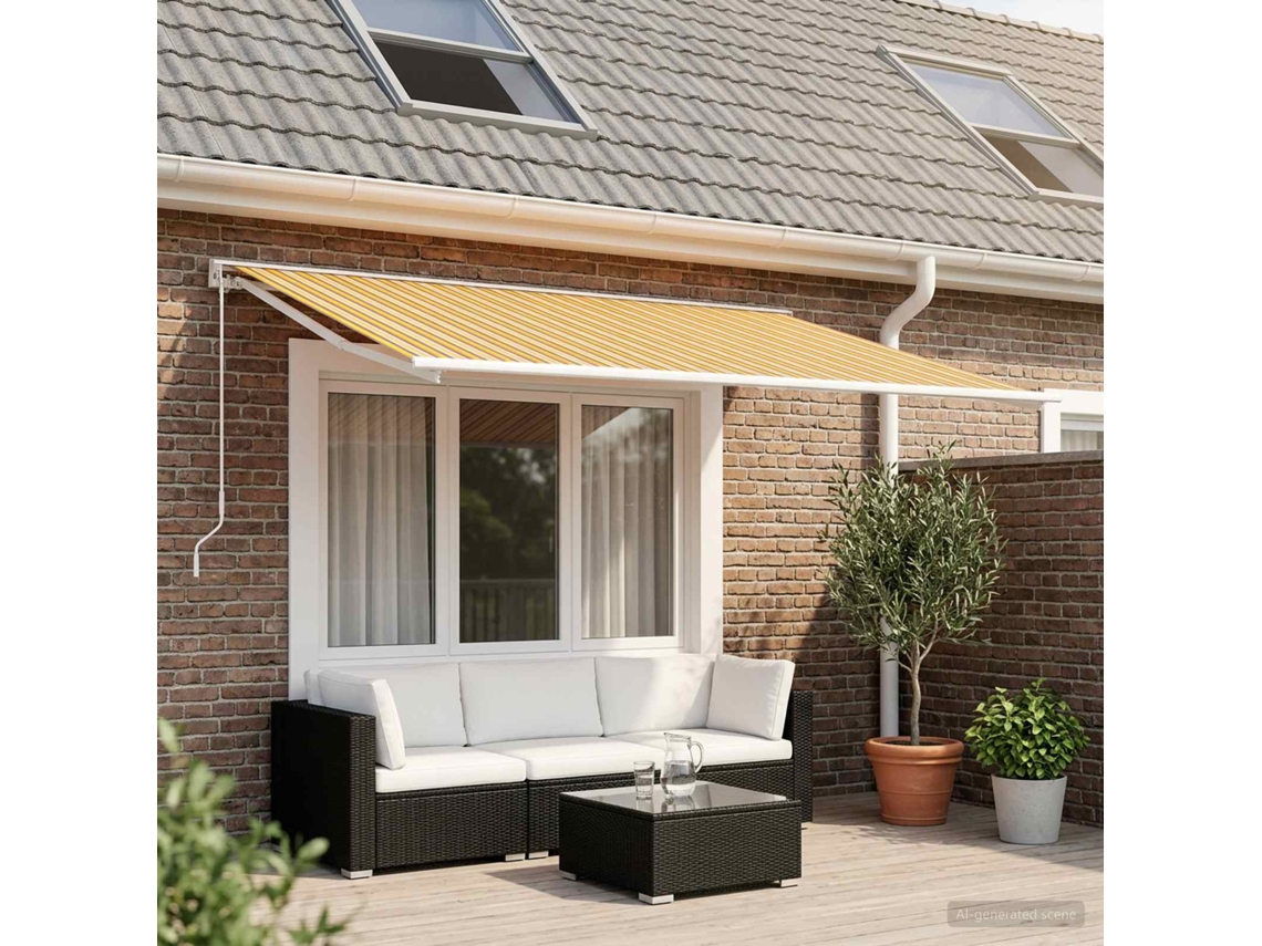 Vidaxl Tecido De Substituição Para Toldo Laranja E Preto 500 × 300 Cm