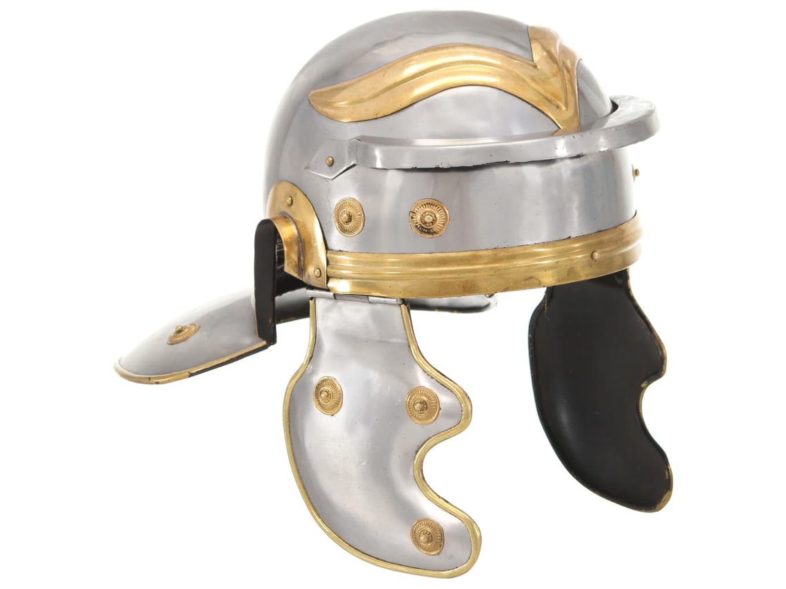 Vidaxl Capacete De Soldado Romano Réplica Larp Aço Prateado