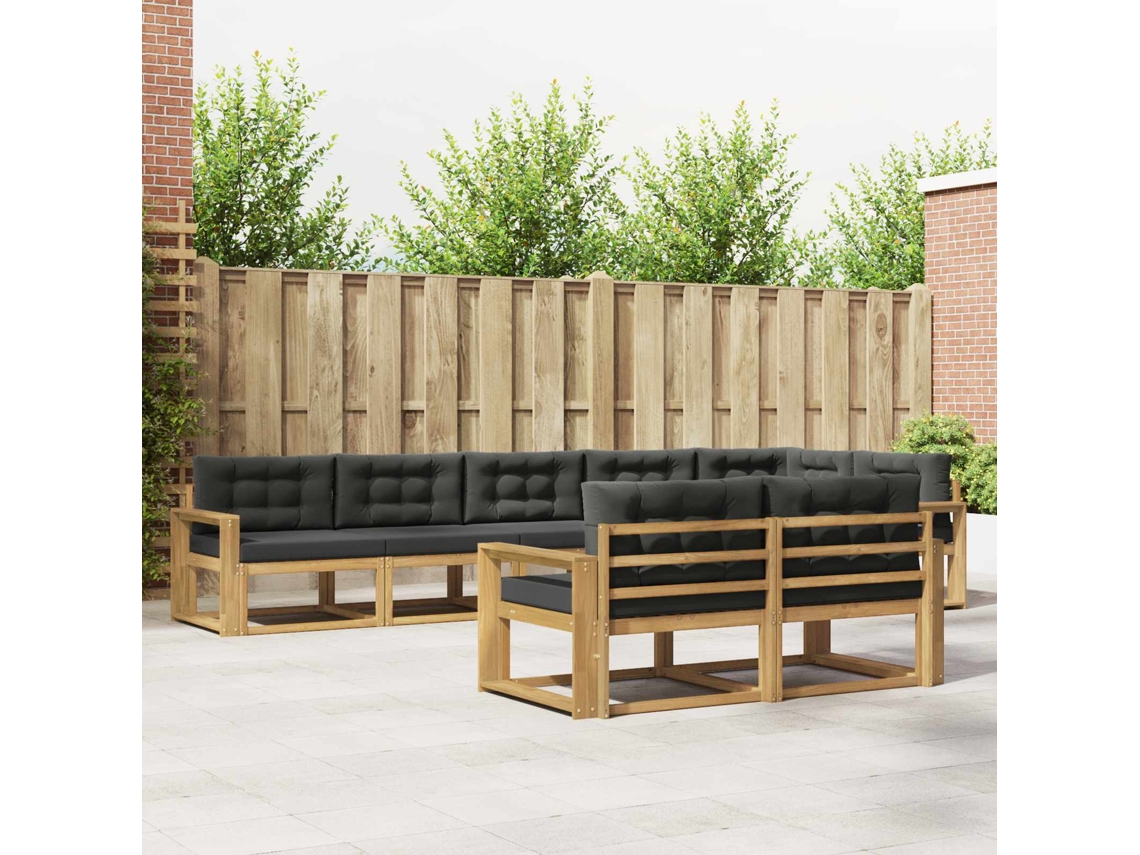 Vidaxl Conjunto De Sofás Para Exterior 6 Unid. Branco E Antracite