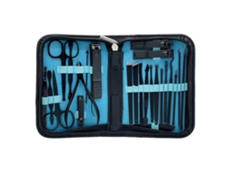 Lurelia Kit De Manicure E Pedicure 26 Peças, Em Aço Inoxidável, Portátil, Cor Azul, Para Cuidados Pessoais