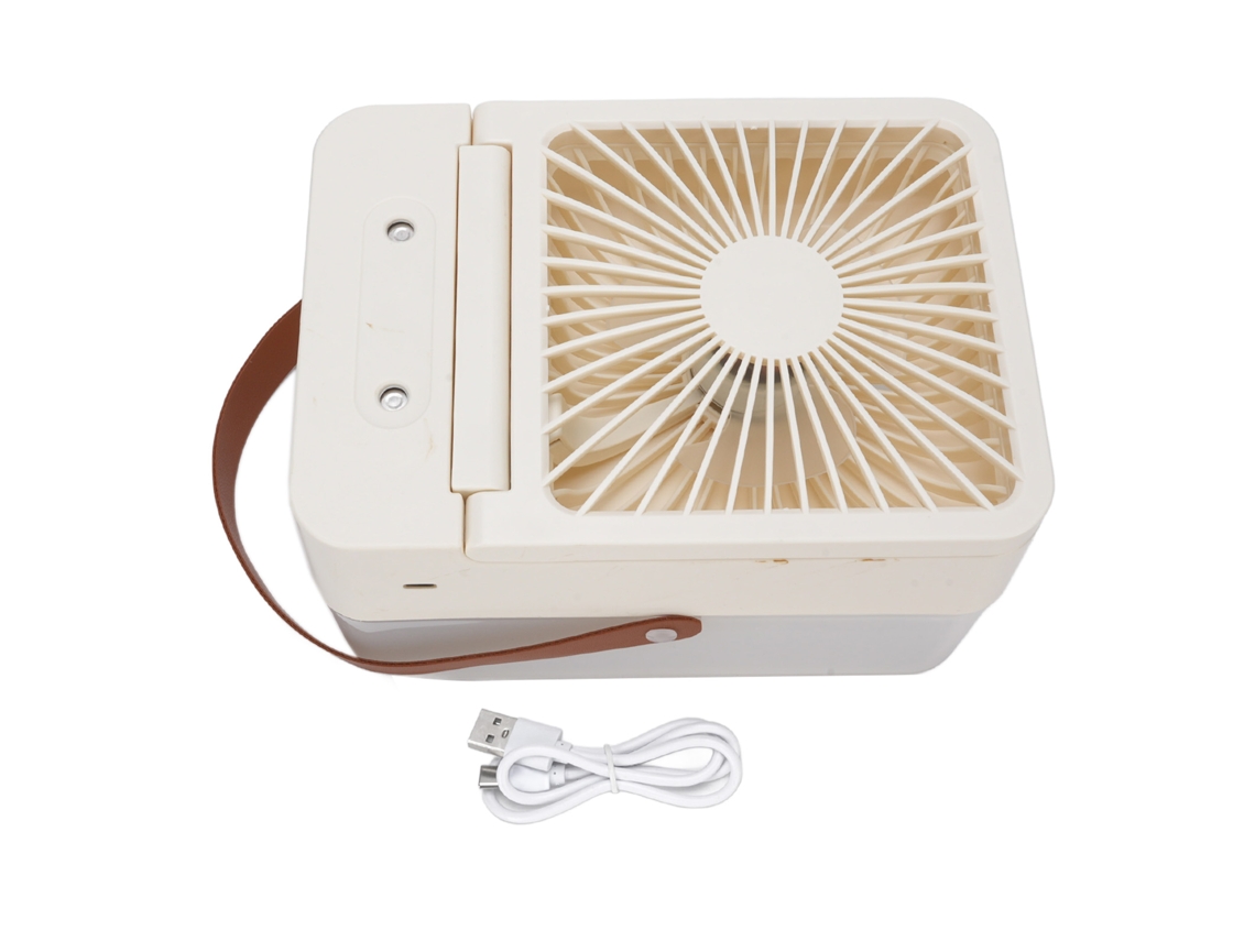 Ventilador umidificador de mesa portátil, com bateria, tanque de 2.5l, silencioso, branco, para lar, escritório ou carro | S/MARCA