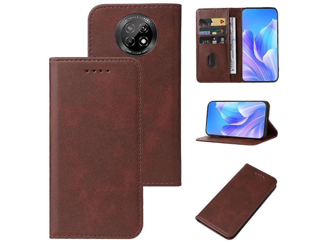 Capa De Couro Com Fecho Magnético Para Huawei Enjoy 30 Plus