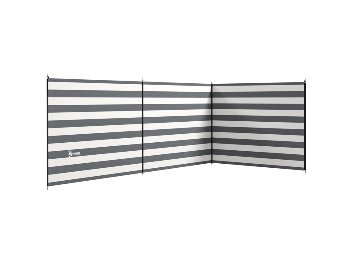 Biombo de Praia BISBISOUS dobrável 540x150cm cinza
