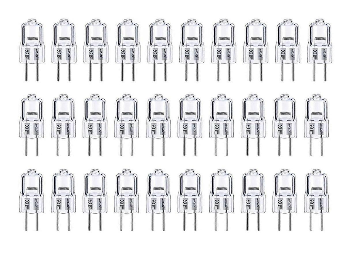 Lurelia Pack De 30 Lâmpadas Halógenas G4 20w 12v 2800k 300lm, Branco Quente, Regulável, 2 Pinos, Para Casa