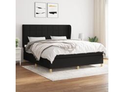 Vidaxl Cama Com Molas/colchão 160x200 Cm Tecido Preto