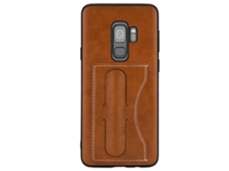 Capa Traseira em Couro para Telefone Samsung Galaxy S9plus com Suporte e Slot para Cartão de Proteção EOOCOO