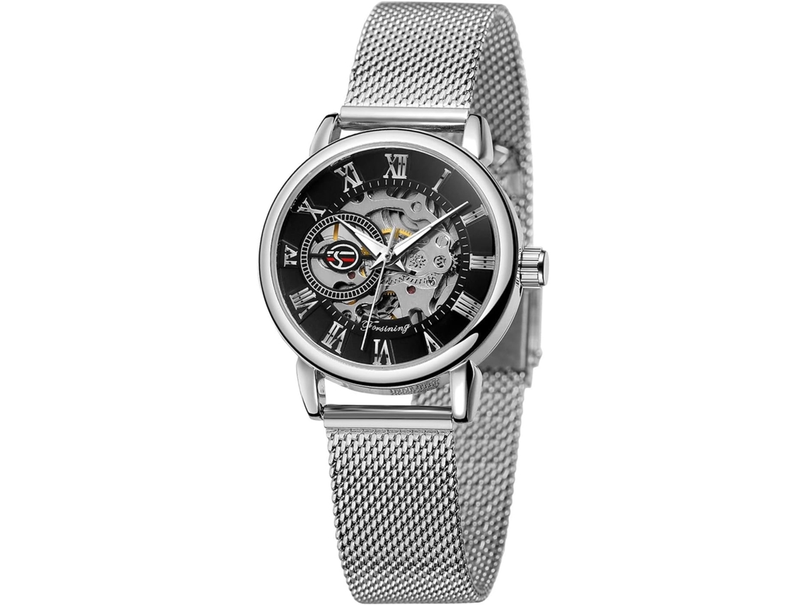 Lurelia Relógio Mecânico Feminino, Luminoso, Prata