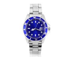 Reloj De Pulsera Analógica De Cuarzo Con Correa De Aleación Redondo Moda (azul)