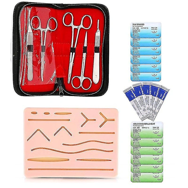 Kit Completo De Sutura Para Estudantes, Incluindo Placa De Sutura Silicone E Kit Prática Com Instrumentos