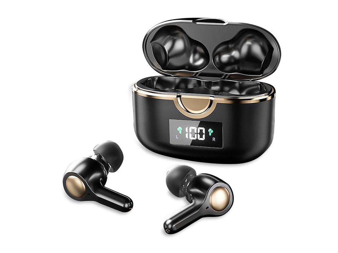 Fones Bluetooth 5.1 Tws Ipx7 42h Cvc8.0 Cristalino Usb-c Trabalho/viagens Preto