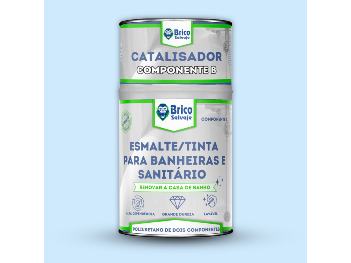 Esmalte/Tinta para Banheiras e Sanitário Azul Claro Agatha SATINA 600+150 ML BRICOSALVAJE