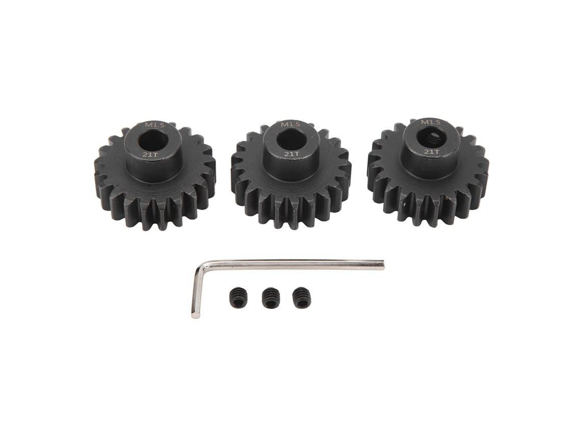 Mali conjunto de Engrenagens Pinion Aço M1.5 8mm com Parafuso Fixador para Carros Rc 1/5 1/8 1/10 3pcs (21dentes)