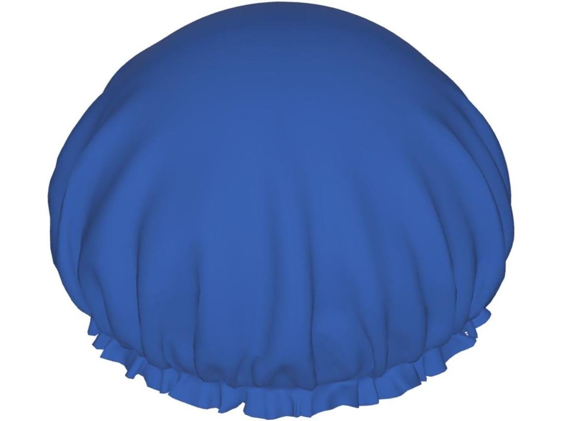 Touca De Banho Estampada Em Azul Ultramarino, Reutilizável, Dupla Camada, Essencial Para Viagens, Hotel, Salão De Beleza
