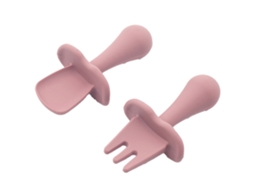 Utensílios para Bebés e Crianças para Auto-Alimentação Conjunto de Colher e Garfo para Desmame Guiado NEVEANCE