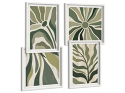 Quadros Decorativos Para Parede Paisagens De Montanhas E Mar Moldura Branca Quadros Para O Escritório Espelharte (conjunto De 4 Imagens)