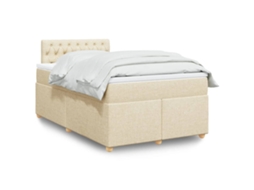 Vidaxl Cama Boxspring Com Colchão 120x190 Cm Tecido Cor Creme