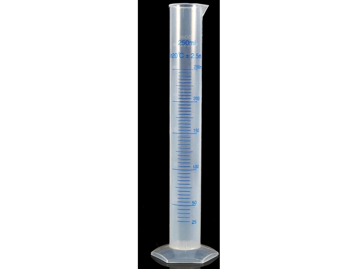 1 Unidade De Instrumento Medição Laboratório: Proveta Graduada Plástico 250 Ml Com Fita Métrica, Equipamento Para Laboratório Químico