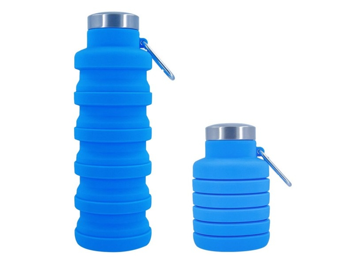 Garrafa de água de silicone portátil, retrátil e totalmente dobrável, ideal para café ou chá. Brilvibera