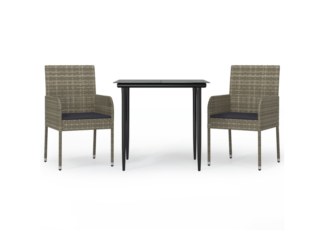 Garden Dining Set, Garden Dining Sets Vidaxl Cinzeto Rattan / Vime (mesa Com 80 Cm De Comprimento)