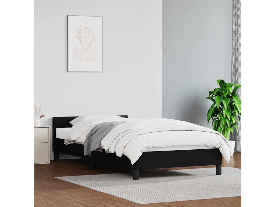 Estrutura Cama C/ Cabeceira Sem Colchão 100x200 Cm Preto