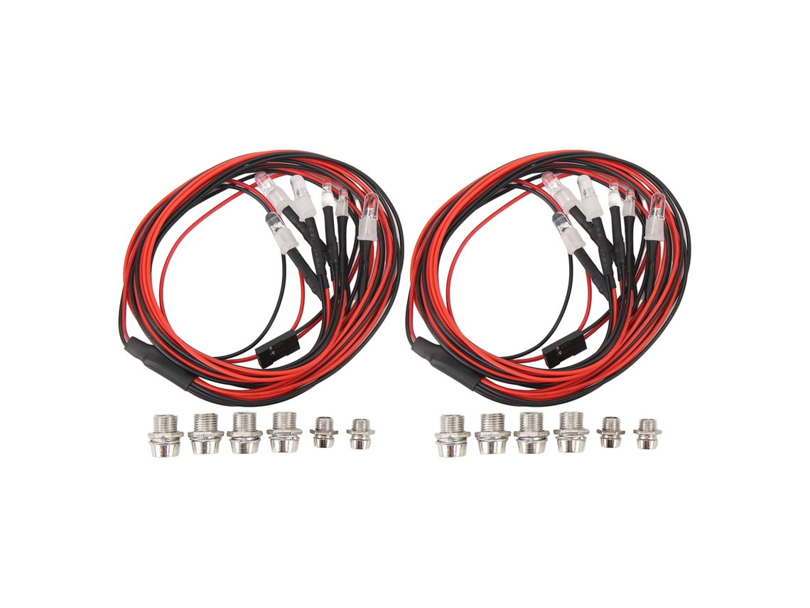 Mali kit de Luzes para Carro Rc Universal com 6 Leds Branco Vermelho Azul para Axial Scx10 Hsp Redcat Hpi