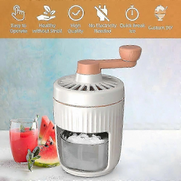 Máquina de granizado portátil Slowmoose com manivela e lâminas de aço inoxidável. Inclui bandeja de gelo para granizados e sobremesas.