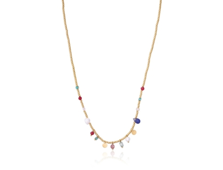 Colar feminino VICEROY FASHION 14050C01012 – Kiss Steel Ip Dourado Multicolor