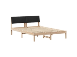 Estrutura da Cama com Cabeceira Castanho e Preto 135x190 cm MAISON EXCLUSIVE
