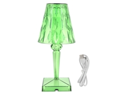 2026 lâmpada de Mesa de Cristal Led Prisma Transparente Regulável com Carga Usb Iluminação Interior Verde