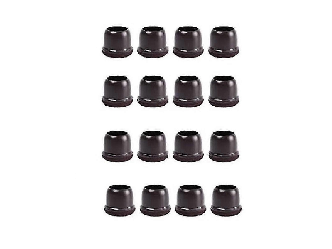 Mini Protectores De Piso Silicone Para Pernas De Cadeira Marrom Escuro Com Feltro