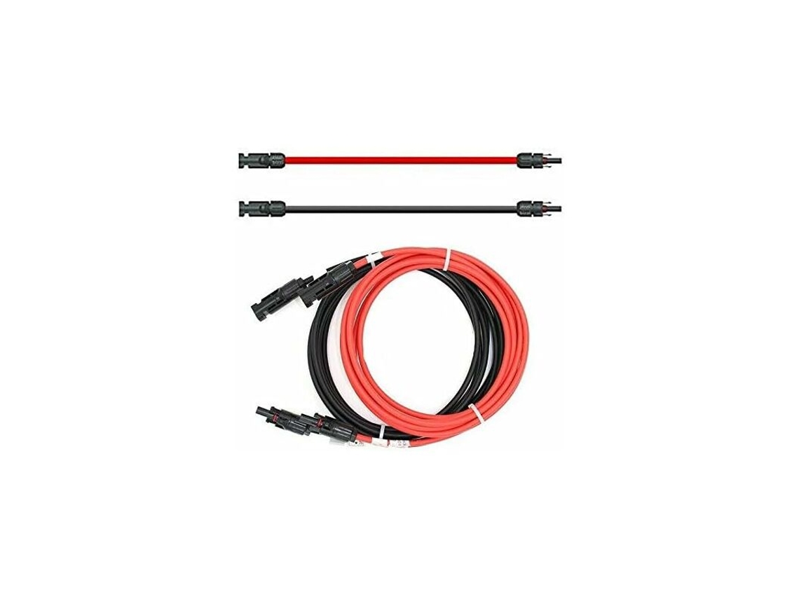 Cabo de Extensão, Ambos os Lados, Cabo Solar, Vermelho/ Preto, 6 Mm, com Conector Solar Integrado, 1 a 50 M BRILVIBERA (2 X 5)