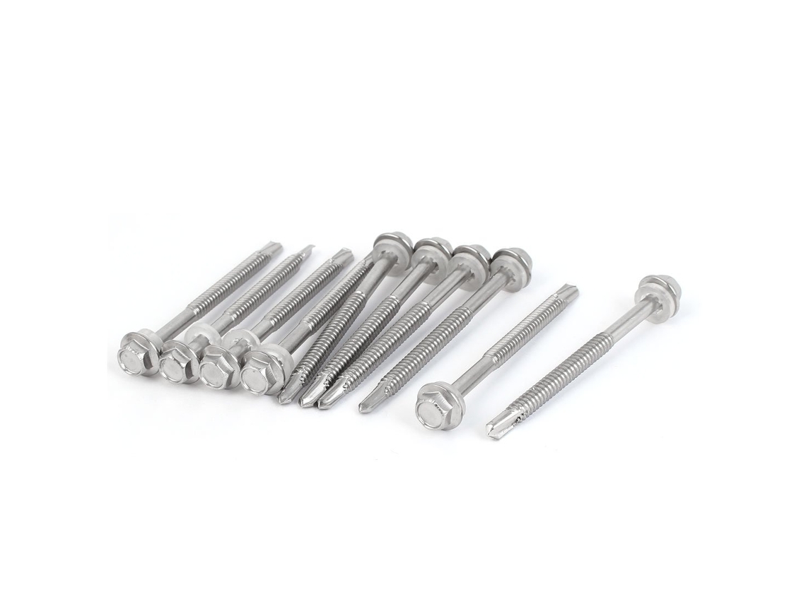 Parafusos Autoperfurantes CHABERLU, M5,5 X 65 Mm, com Arruela, 10 Peças