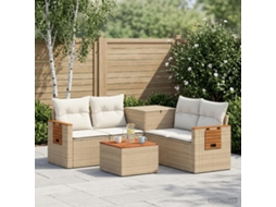Vidaxl Conjunto De Sofás 6 Unid. Bege E Branco Creme