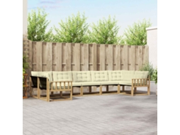 Vidaxl Conjunto De Sofás Para Exterior 7 Unid. Branco E Creme