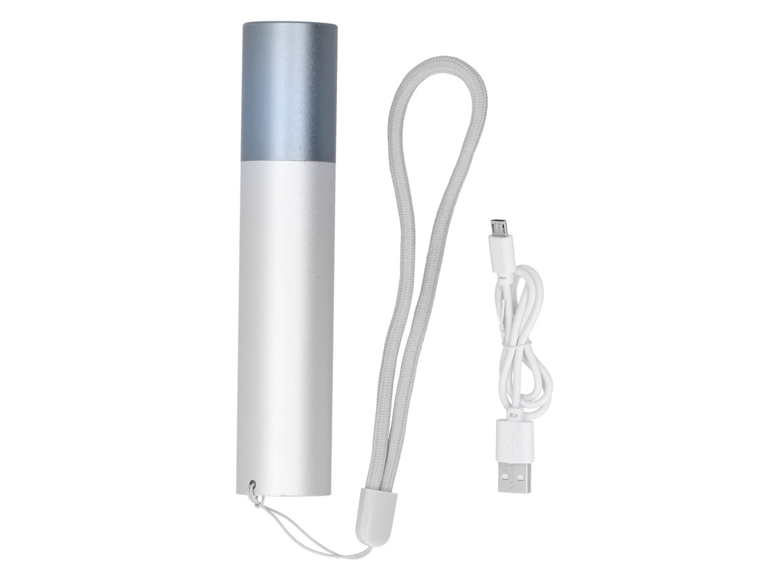 2026 lanterna Led Recargável Usb Portátil de Ligação de Alumínio Mini Multifuncional para Exterior (prata)