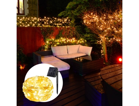 Grinalda Solar 200 LED Luzes Natal Jardim Varanda Festa Nestx Ecoxmas